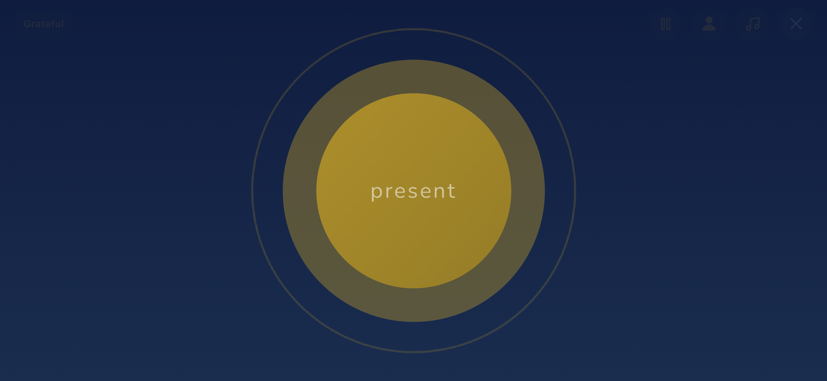 RETUNED AI Guided Moment meditation with Focus Reading word display inside breathing rings